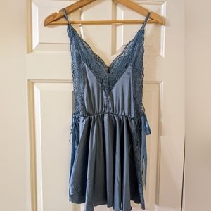 Sexy Satin & Lace Playsuit Size S